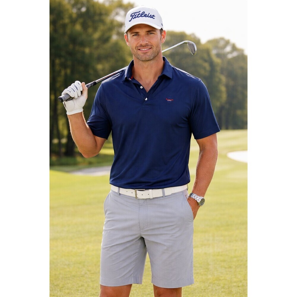 Polo Ralph Lauren Golf Vintage Lisle 1914-2014 Navy Blue Polo 100% Pima Cotton L